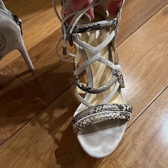Alexandre Birman Elenara Python Heels Mono Grigio - Sz 37 - Picture 2 of 4